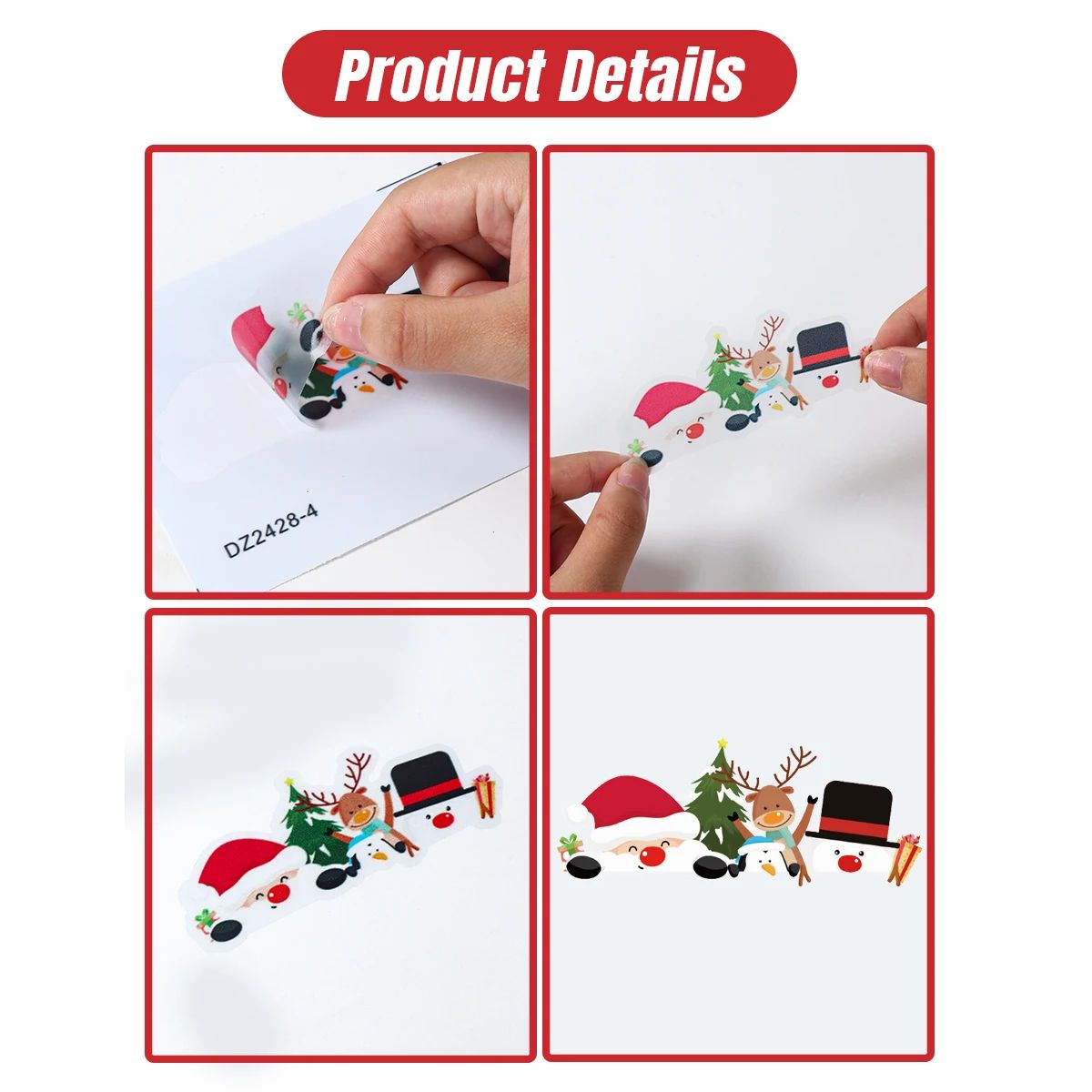 4pcs Santa Reindeer Christmas Light Switch Wall Stickers