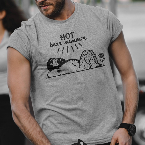 Hot Bear Summer Shirt Funny Bear Graphic Tee Cute Summer Humor Outfit