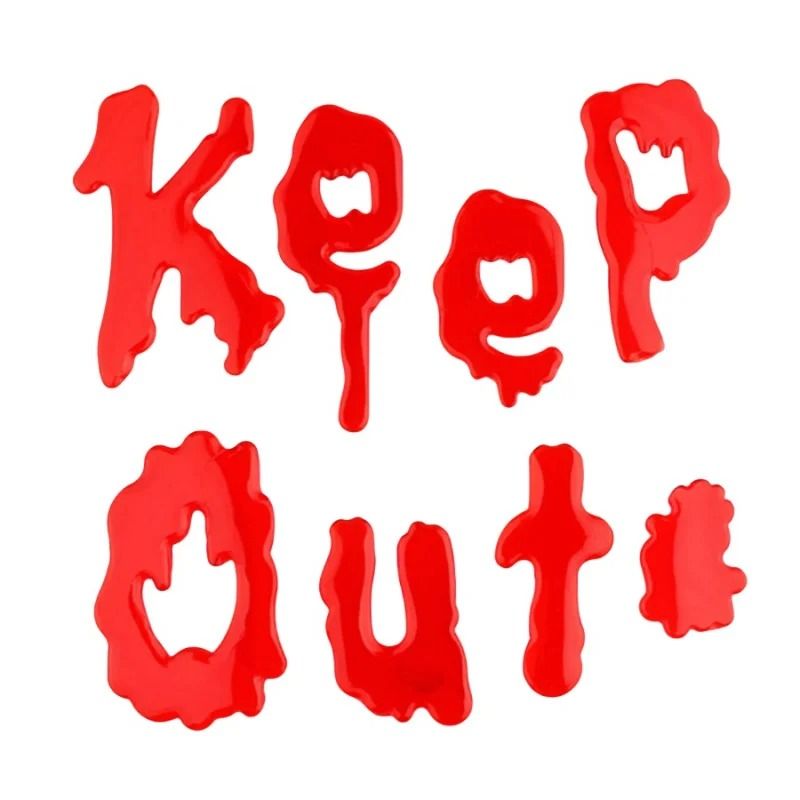 Static Cling Halloween Window Sticker With Blood Handprint Design