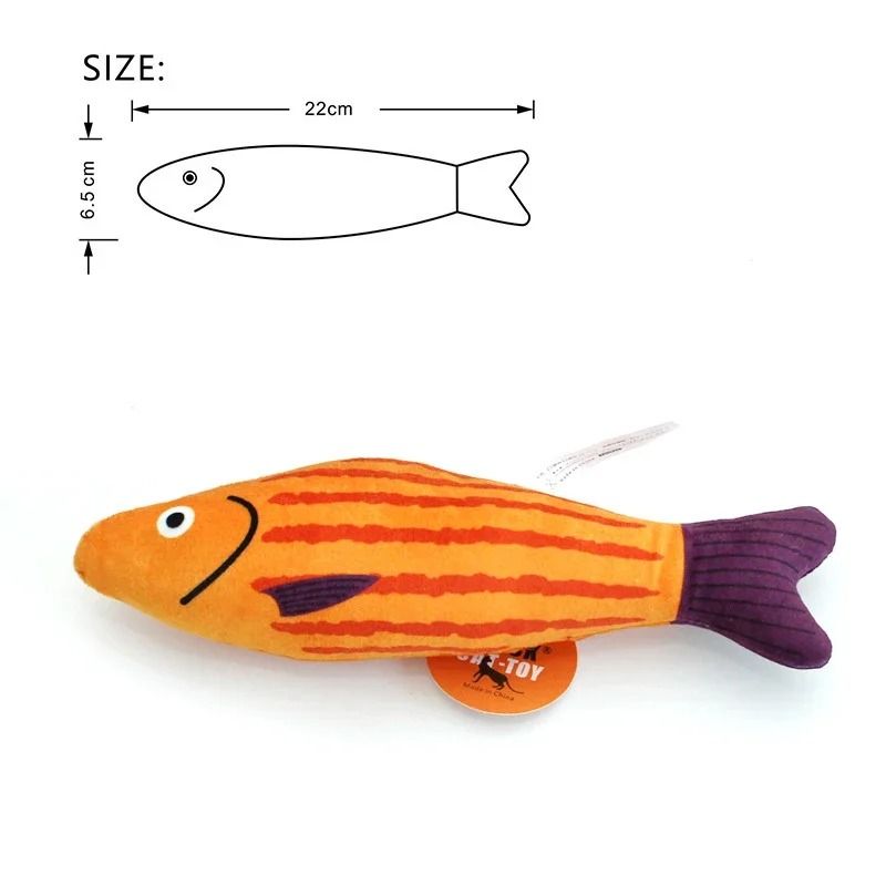 3D Simulation Catnip Interactive Plush Fish Toy