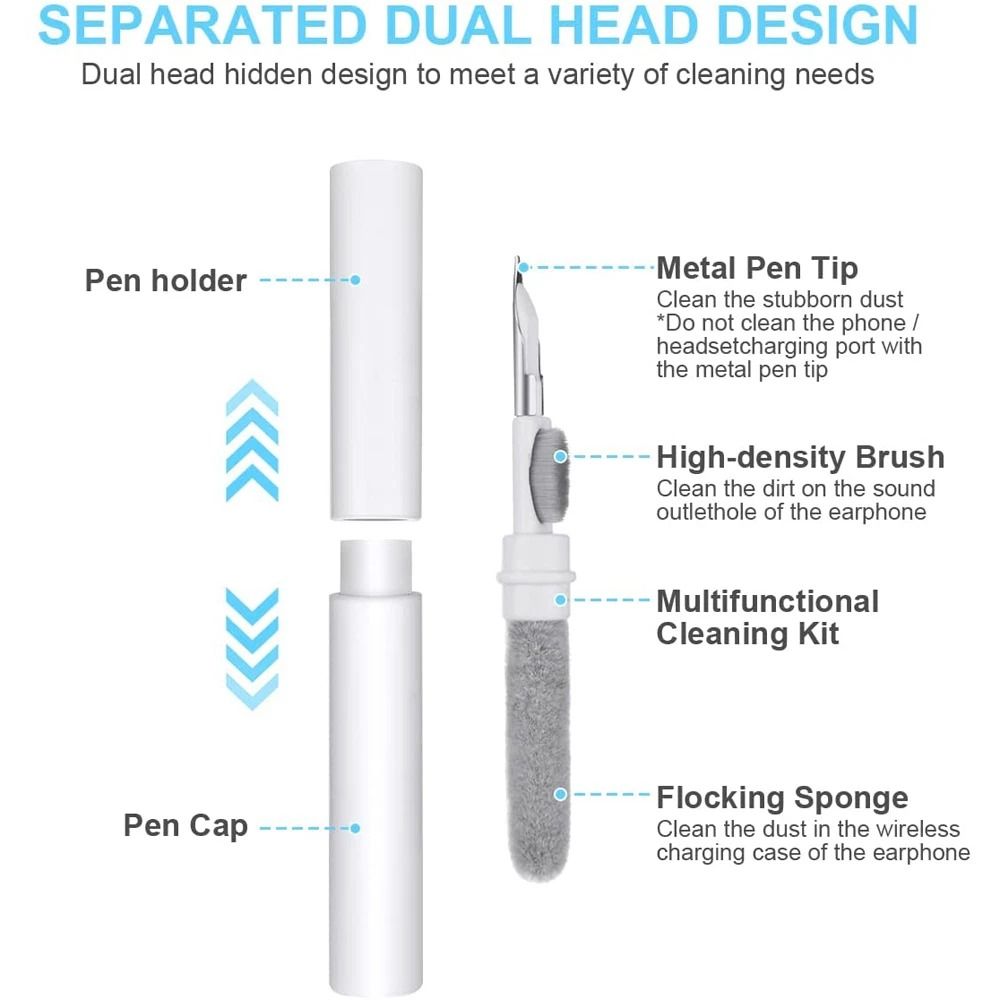 Airpods Pro Cleaning Pen, Earphones Cleaner Kit, Soft Brush Case Earbuds