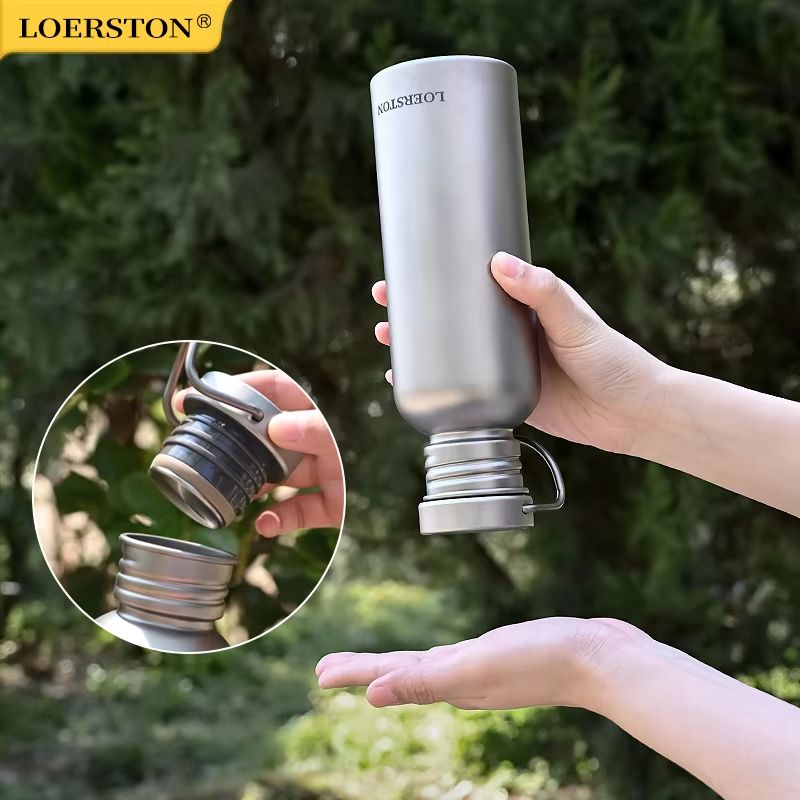 Portable Pure Titanium Sports Water Bottle for Outdoor Cycling and Camping