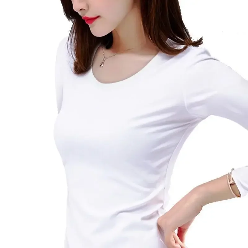 Women's Thermal Winter Underwear, Turtleneck Bottom Shirt Solid Semi High Collar Long Sleeve Basic T-Shirt Heating Fiber