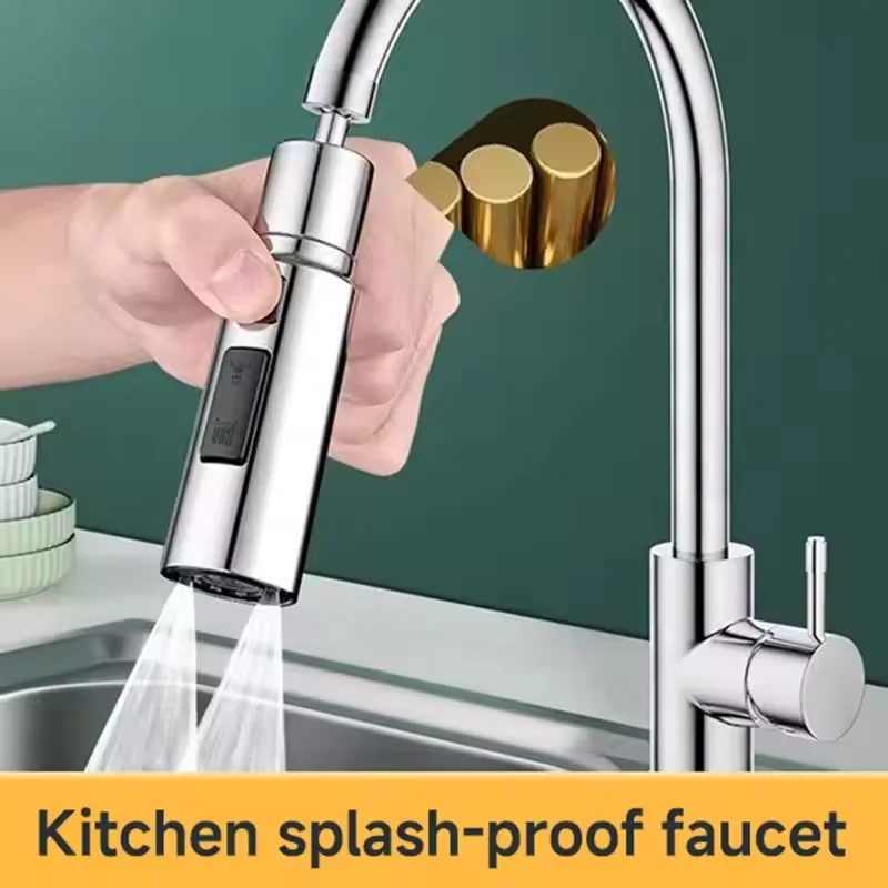 Faucet Extender with Metal Alloy Head, Anti-Splash Shower Sprayer, Water Saver for Home