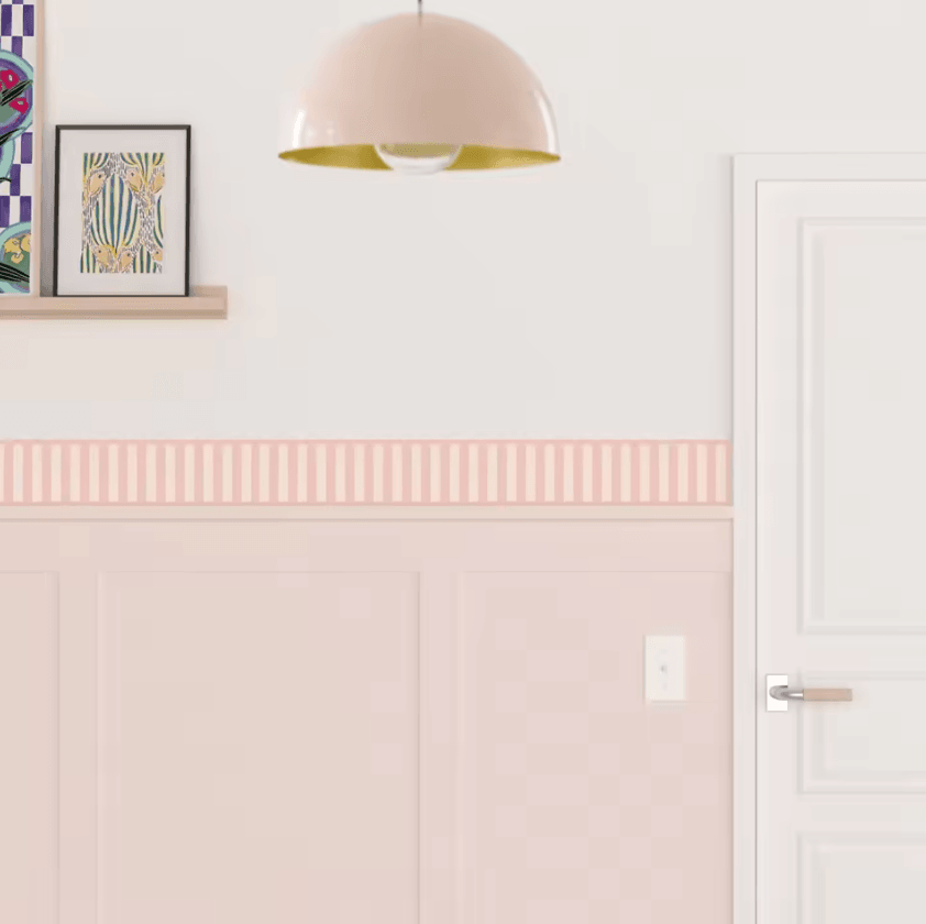 Modern Stripe Self-Adhesive Wallpaper Border – Waterproof Bathroom & DIY Wall Trim Decor