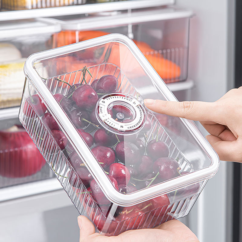 Transparent Fridge Organizer, Food Storage Containers, Fresh Vegetable Fruit Baskets, Refrigerator Storage Box, Kitchen
