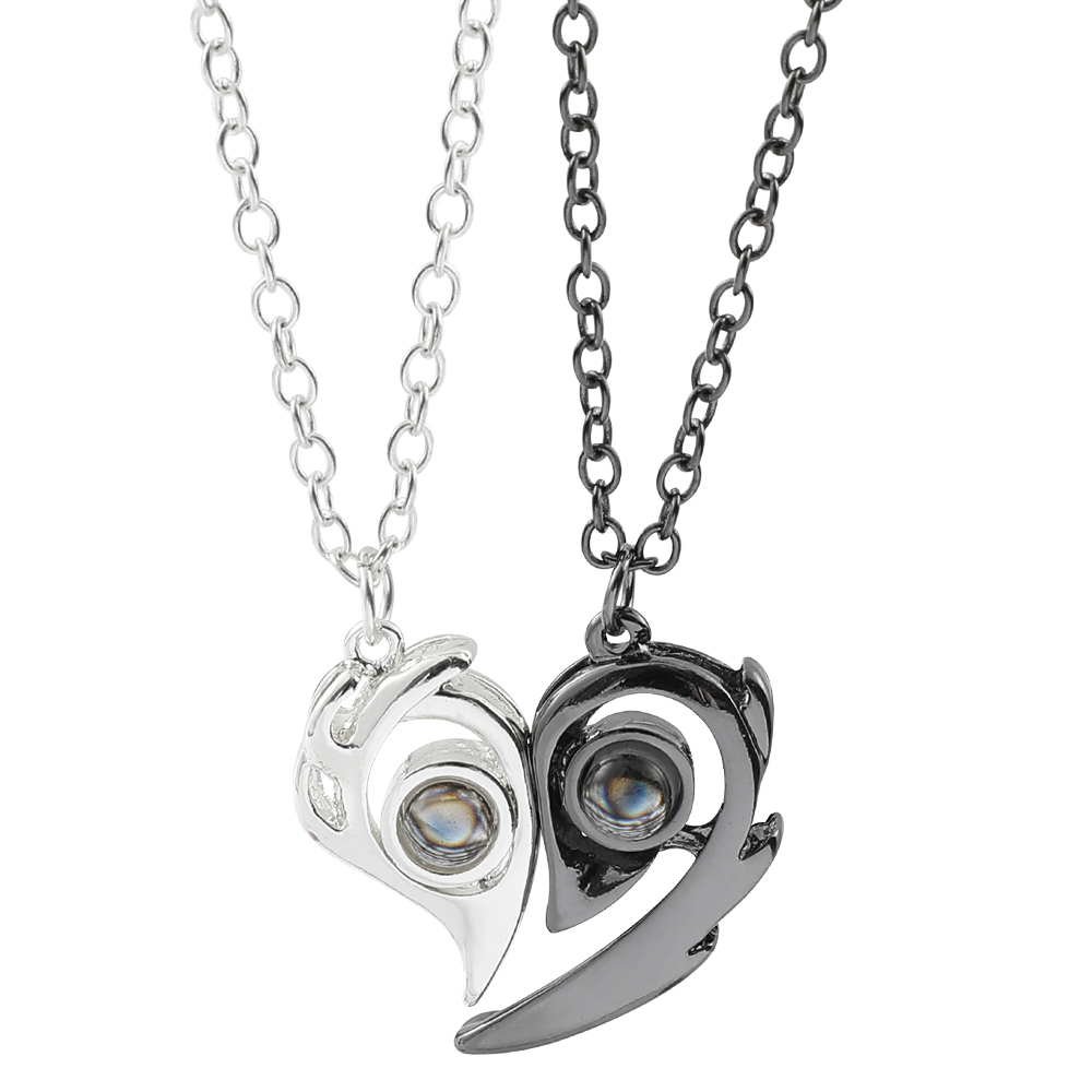 Fashion Creative Heart Necklace, Magnetic Couple Pendant, Romantic Lover Jewelry Gift