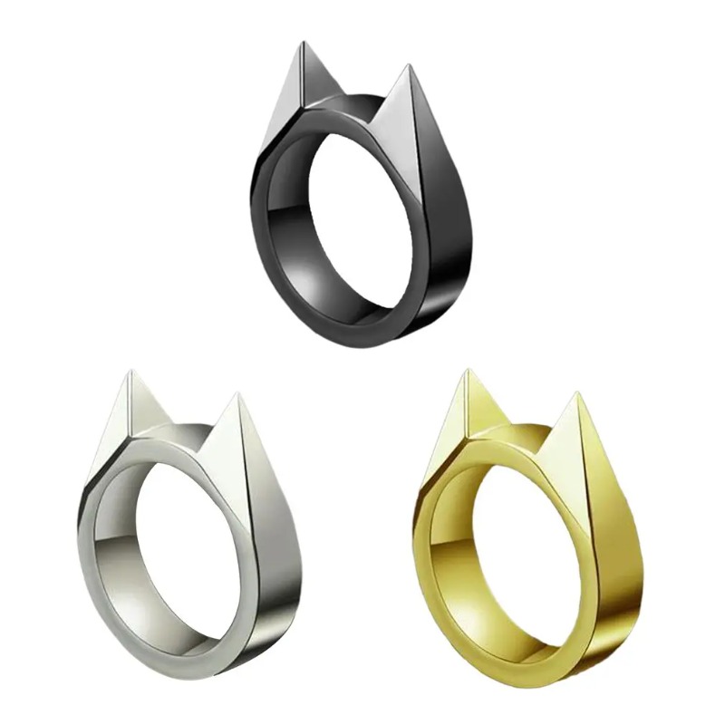 Cats Ear Self Defense Ring Durable Metal Survival & Safety Ring