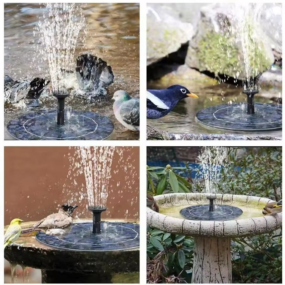 GardenFlow Solar Floating Fountain Pump – 13/16/18 cm Bird Bath & Garden Water Feature Kit