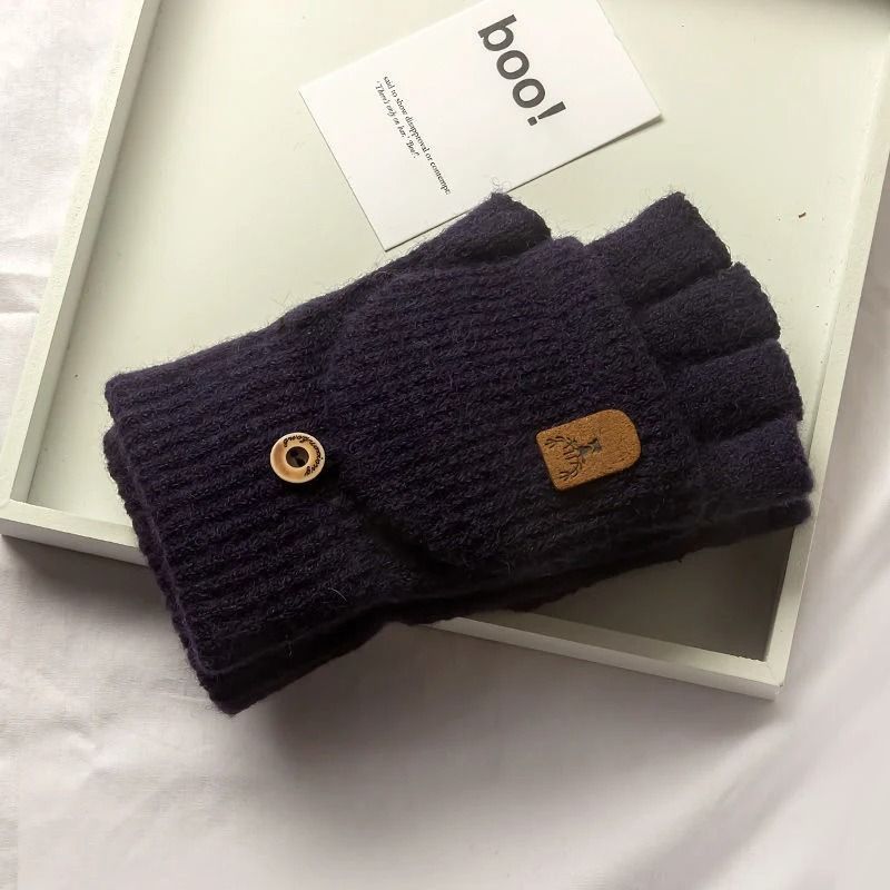 Knitted Fingerless Winter Gloves Warm Touch Screen Half Finger Gloves