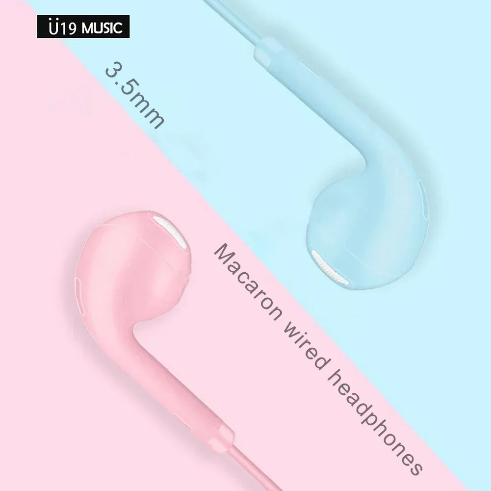 Macaron Wired In Ear Headphones with Microphone Noise Cancelling Colorful Earbuds