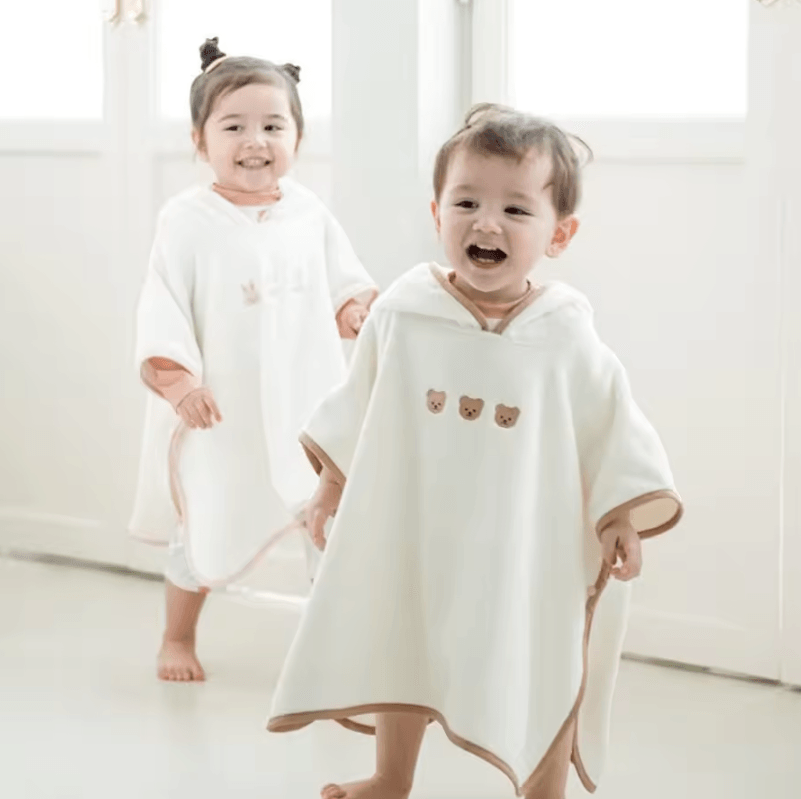 Cute Cartoon Coral Velvet Baby Hooded Bath Towel – Soft Warm Wrap & Bathrobe