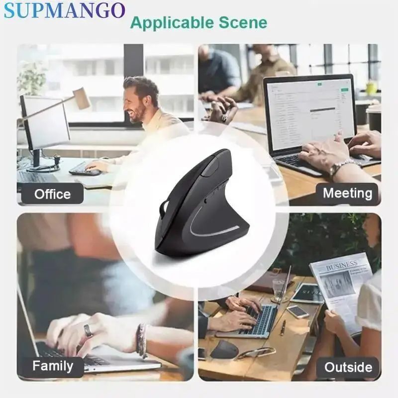 ErgoLift Wireless Vertical Mouse – Ergonomic 2.4GHz Optical Mouse with Adjustable DPI