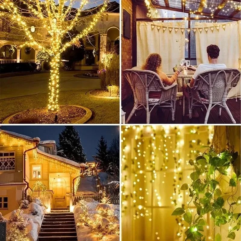 Solar Fairy String Lights with 8 Modes – Waterproof Copper Wire Garden Lights