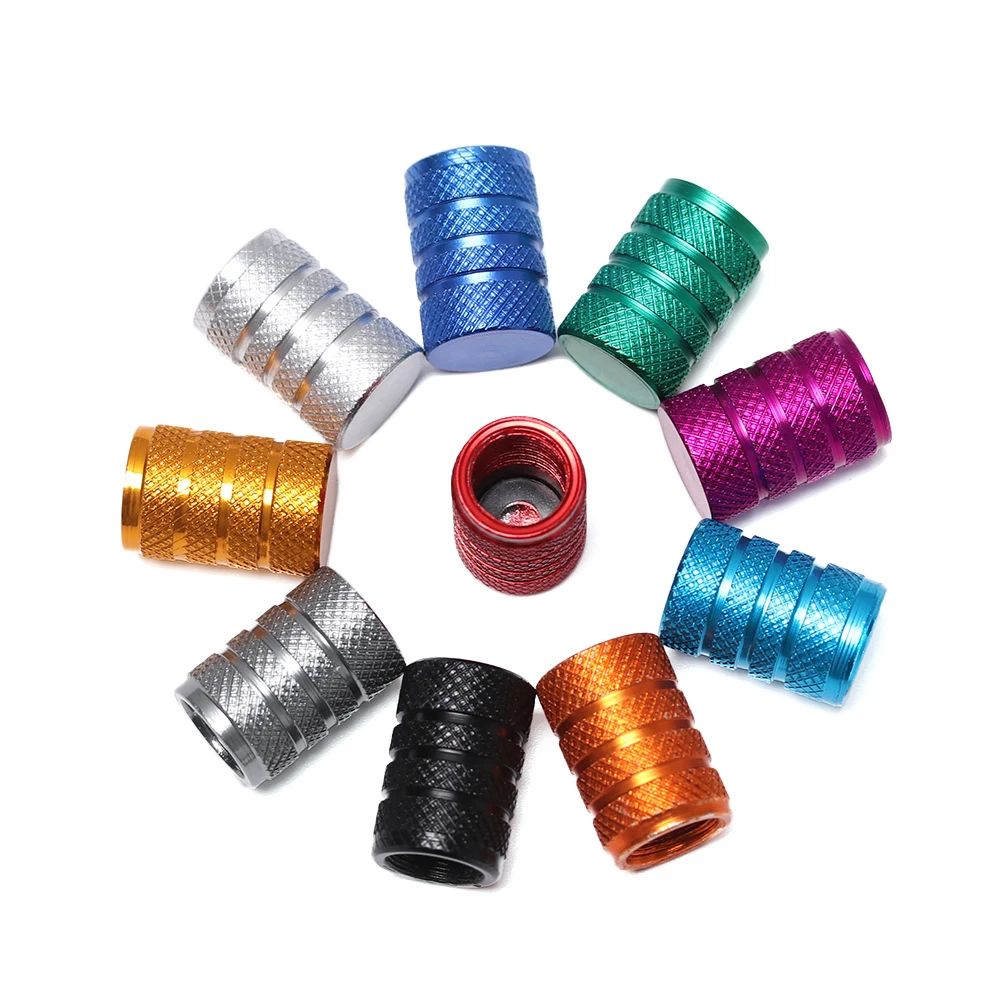 Aluminum Tire Valve Caps (4-Pack) Dustproof Valve Stem Covers for Cars, Motorcycles & Bikes