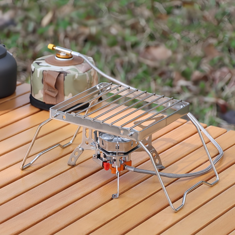 Portable Stainless Steel Camping Grill Foldable Mini Grill Rack Stand for Outdoor Cooking and Picnics