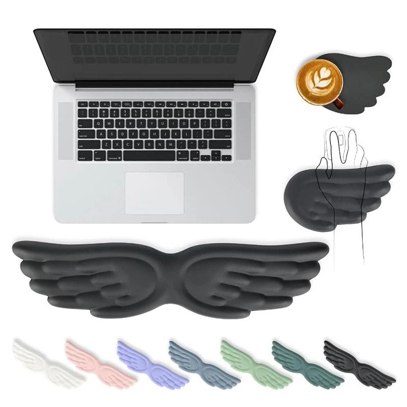 Angel Wings Ergonomic Wrist Rest Mouse Pad with Memory Foam Support