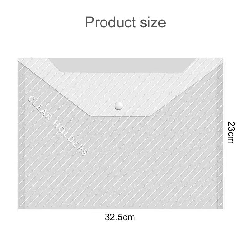 File Bags, Transparent Plastic, Large-Capacity Waterproof Storage, Snap-On Type Test Paper Organizer for Archives