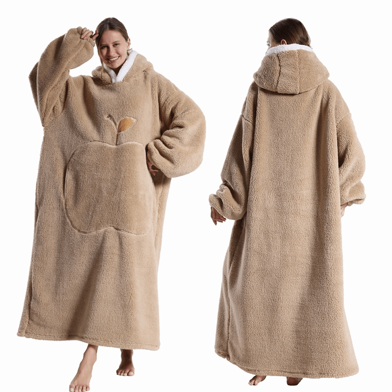 CozyWrap Extra Long Hooded Blanket with Sleeves – Ultra-Soft Winter Wearable Throw