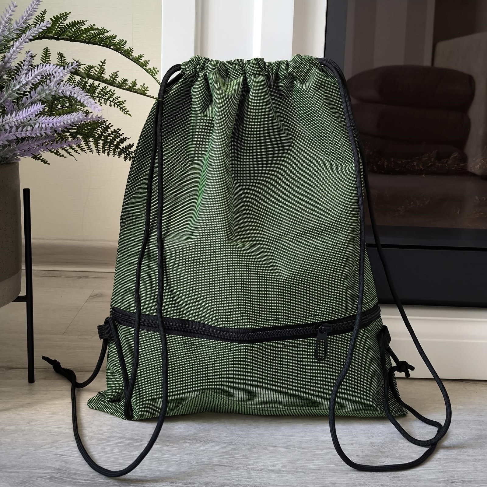 Foldable Drawstring Backpack Lightweight Travel Gym Bag for Men and Women