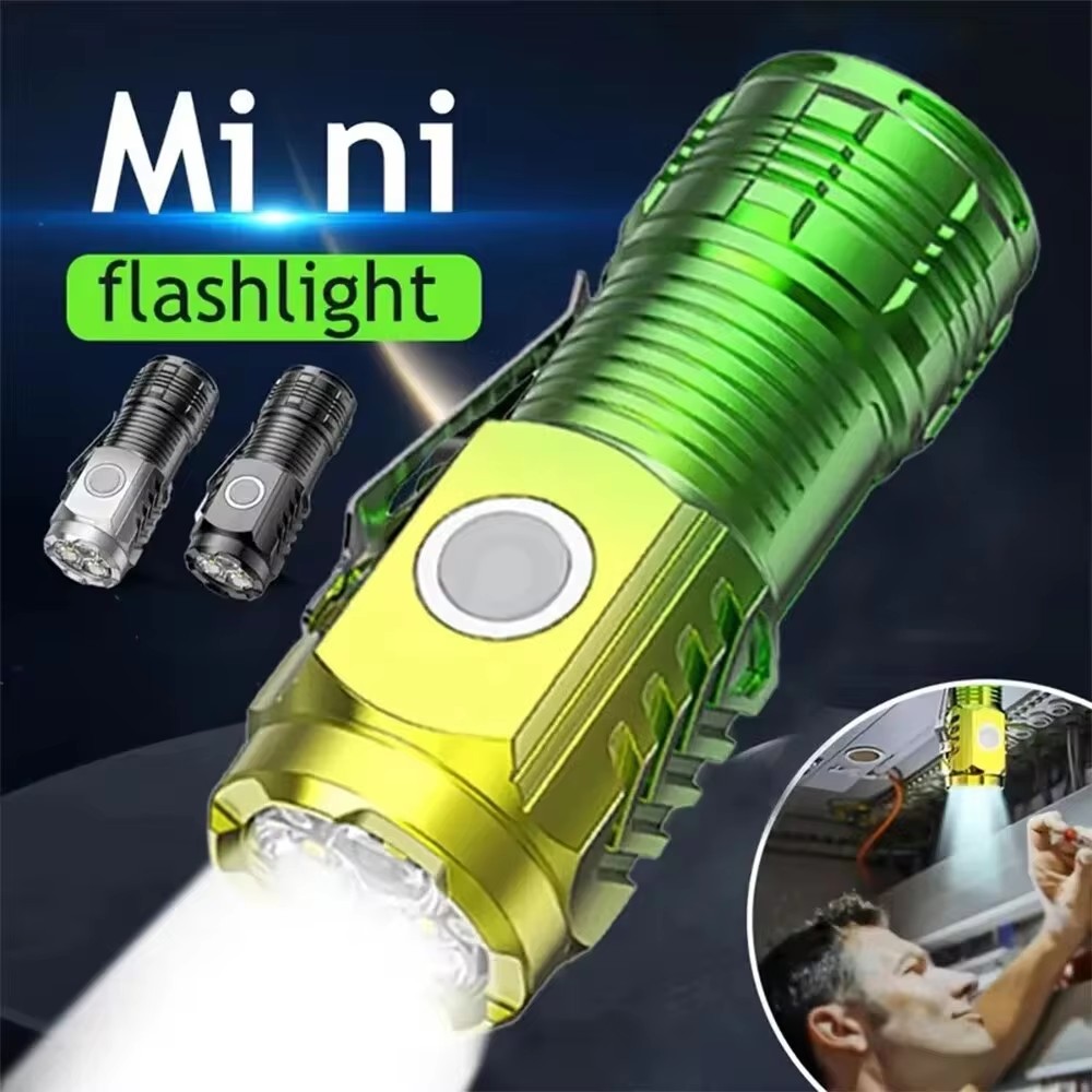 Three Eyes Little Monster LED Flashlight  Super Bright Rechargeable Mini Portable Torch
