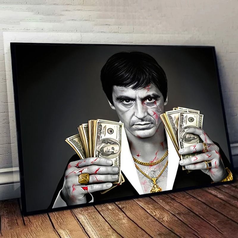 Scarface Tony Montana Canvas Print Gangster Movie Wall Art