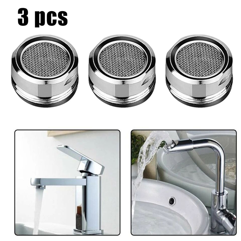 3 Pcs Brass Faucet Aerator .94 Inches – Water-Saving Tap Bubbler with Replaceable Filter Nozzle
