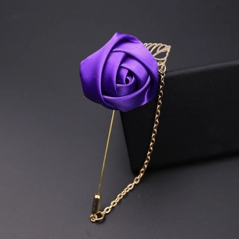 Handmade Canvas Rose Flower Brooch Pin