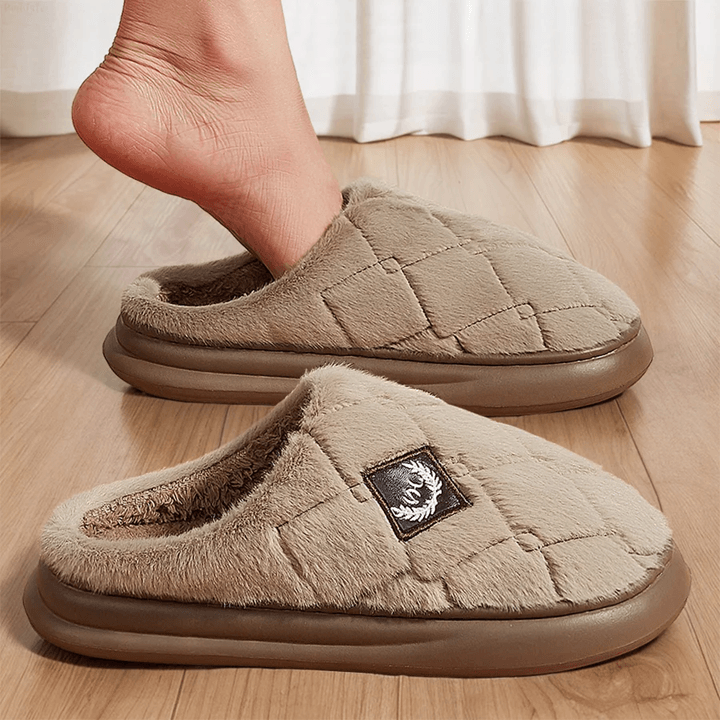 Mens Winter House Slippers Cozy Memory Foam Plush Non Slip Indoor Shoes