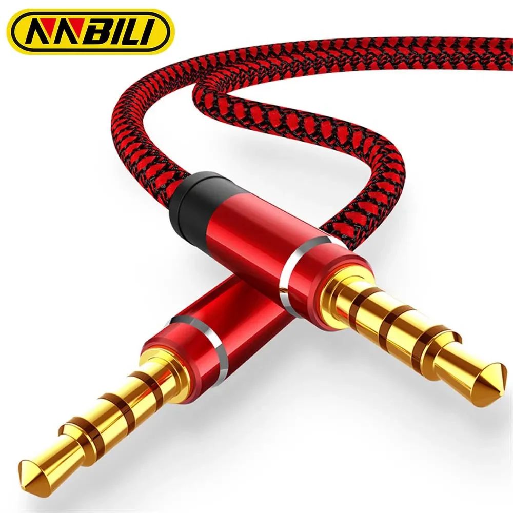 NNBILI Nylon Braided 3.5mm AUX Audio Cable for Car, Phone & Speakers