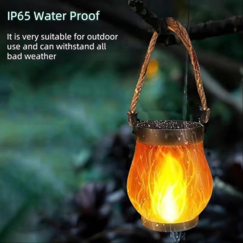 Dancing Flame Solar Lantern – Outdoor Flickering Torch Light for Garden, Patio & Pathway