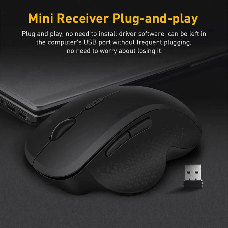 GlideEase Wireless Ergonomic Mouse