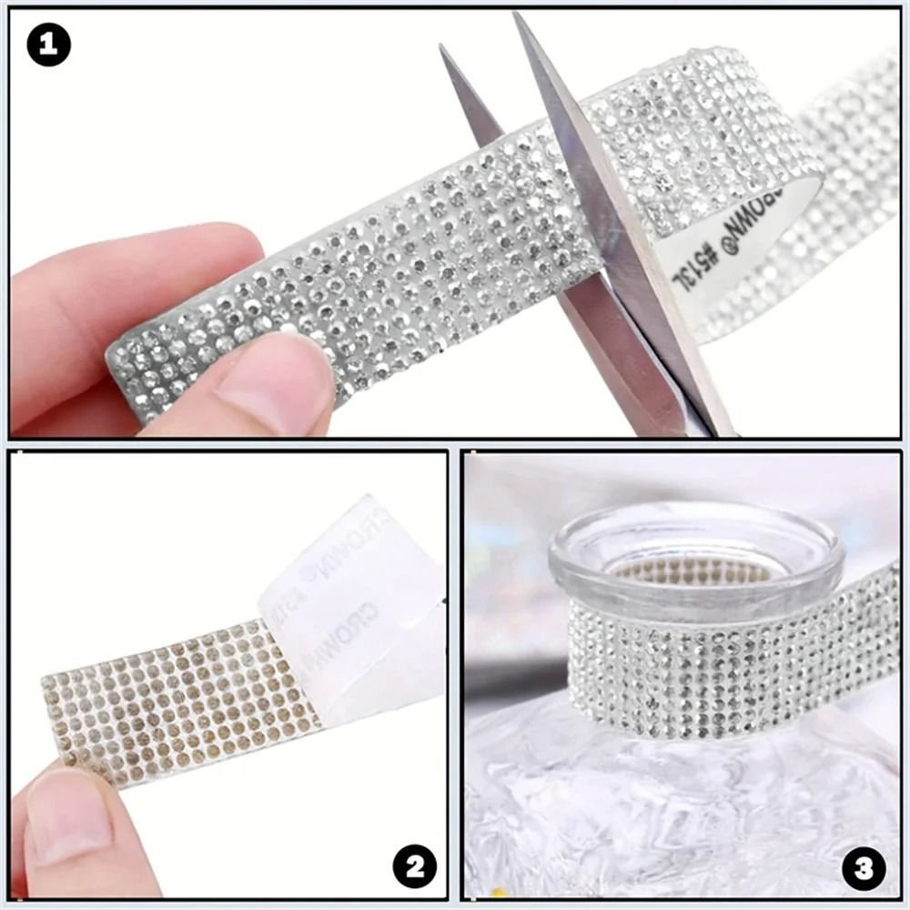 Self-Adhesive High-Fidelity Crystal Rhinestone Ribbon Trim Tape