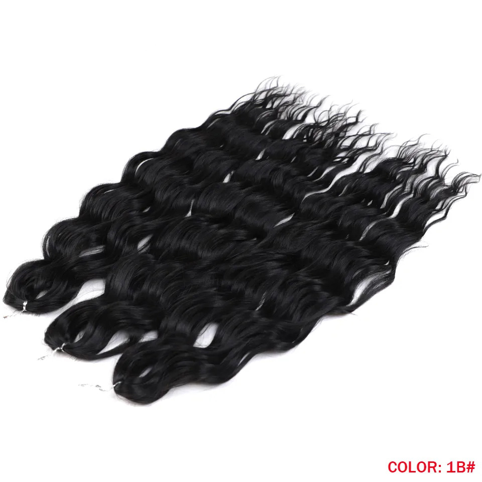 Noble Hair Synthetic Loose Deep Wave Braiding Hair Extensions Ombre Blonde Twist Crochet Curly Water Wave Braid