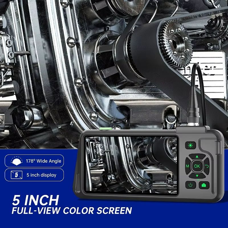 5-Inch IPS Screen Industrial Endoscope Camera – HD 1080P Autofocus Borescope with Waterproof Lens Options
