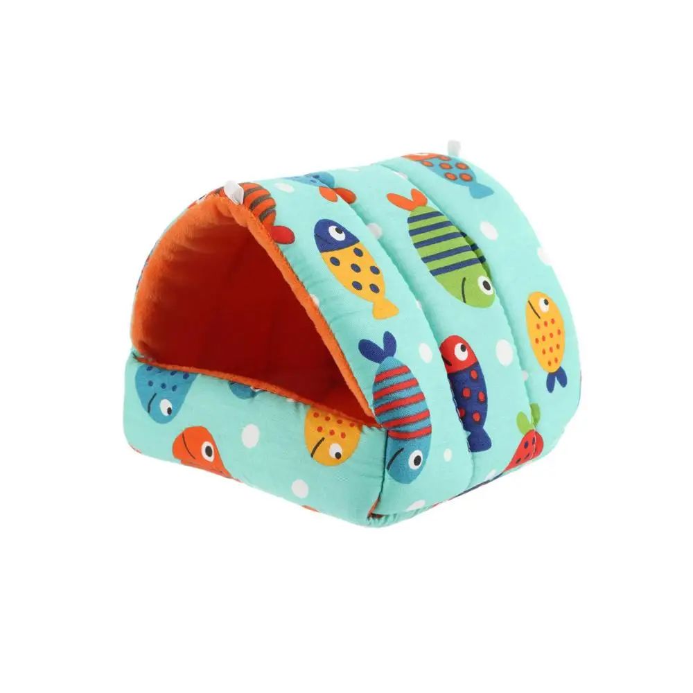 Warm Plush Small Animal Sleeping Bed | Cozy Winter Guinea Pig Nest & Hamster House | Rabbit Squirrel Snuggle Mat
