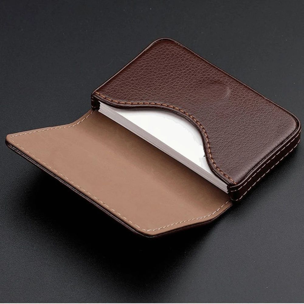 Slim PU Leather Card Holder Wallet with Magnetic Closure