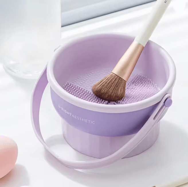 CleanPro Makeup Brush Cleaning Bowl And Drying Rack Set