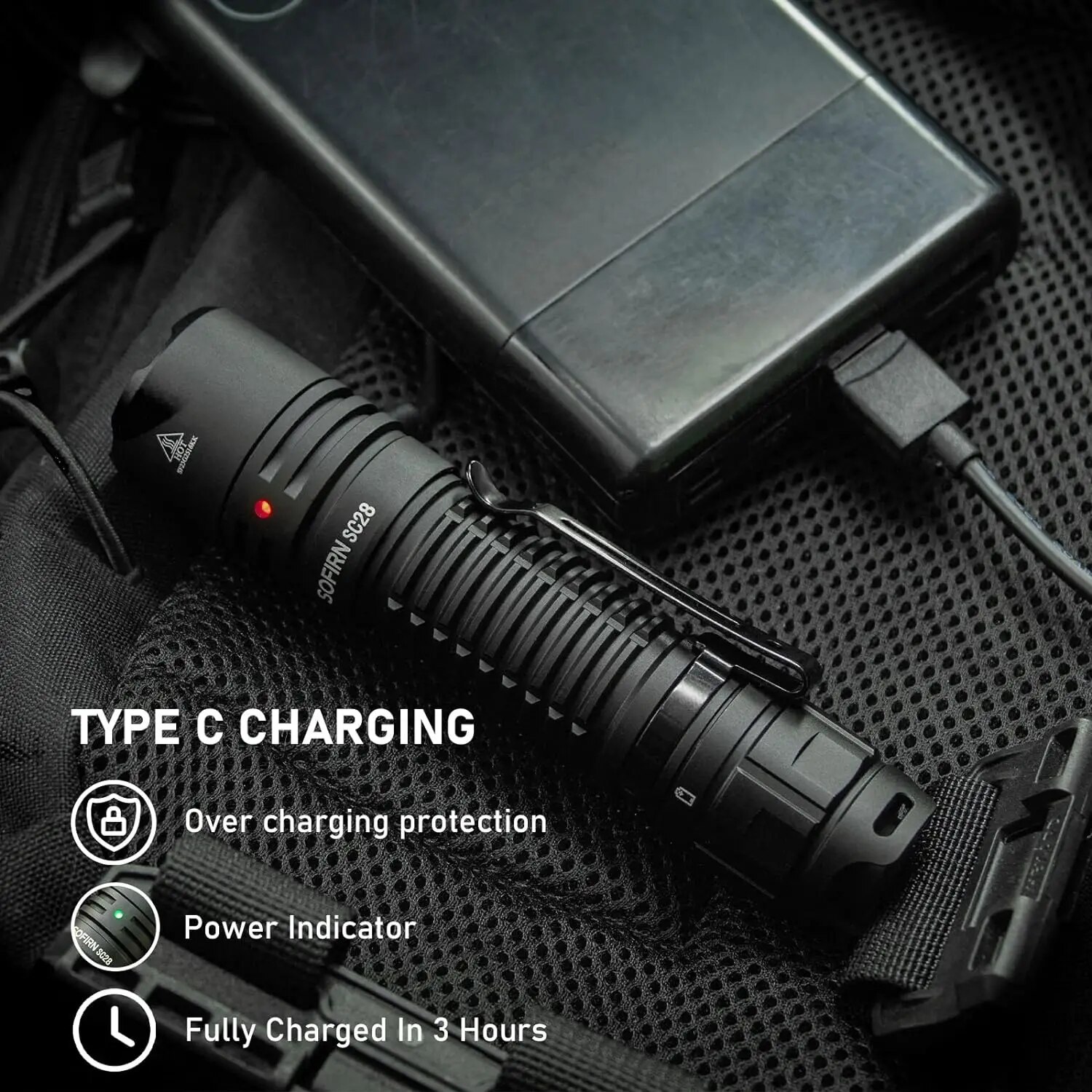 Sofirn Rechargeable Flashlight Powerful LED EDC Torch for Camping, Hiking & Emergency