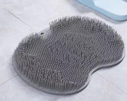 Anti Slip Shower Foot Scrubber Mat with Suction Cups & Massage Cleaning Pad