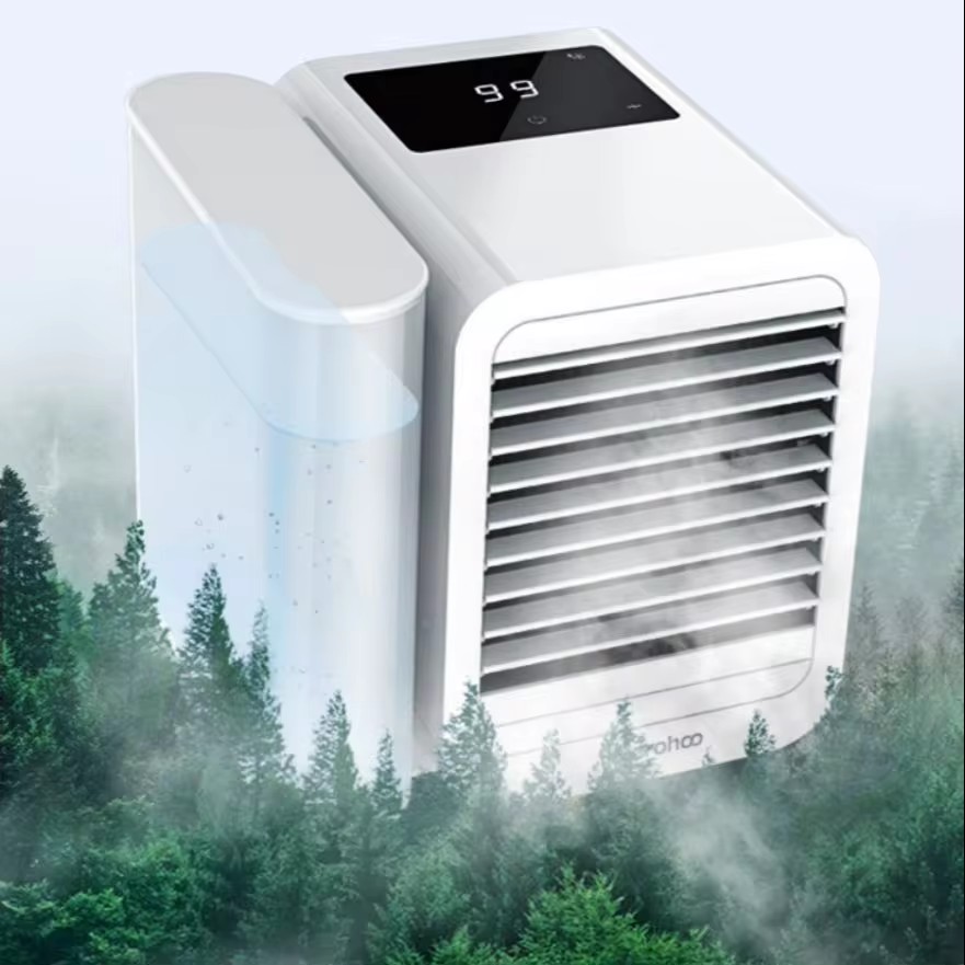 Portable Microhoo Mini Air Conditioner, Fan Cooler, Essential Oil Diffuser, Fast Cooling Humidifier