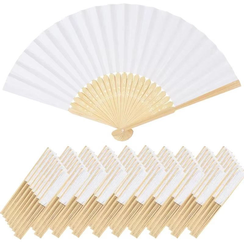 7 In Chinese Style Blank Folding Hand Fan for Calligraphy and Painting