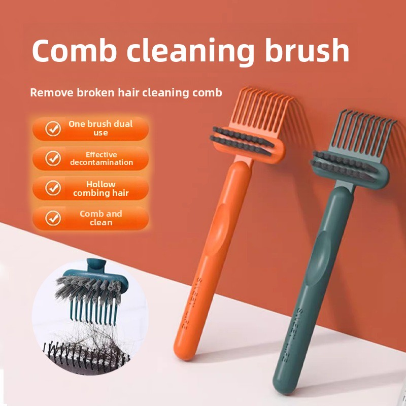 Hairbrush Cleaner, Comb Embedded Tool, Comb Cleaning Brush for Removing Hair Dust