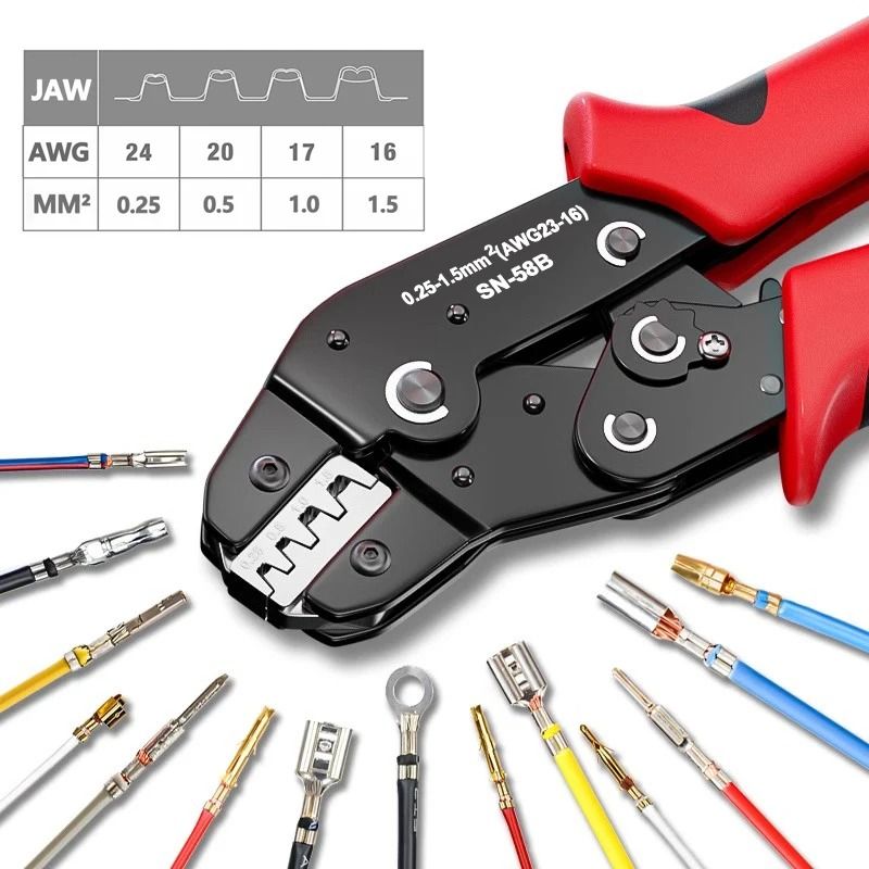 Ratcheting Crimping Tool Set for Connectors and Terminals