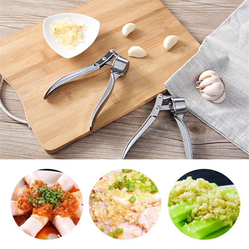 Stainless Steel Garlic Press Crusher - Manual Kitchen Tool