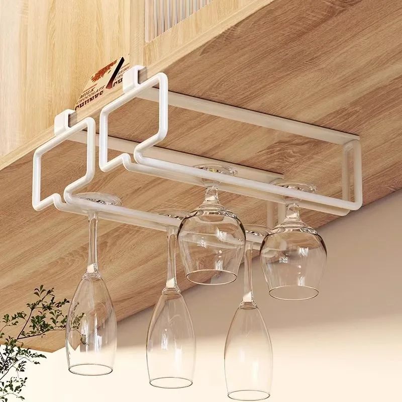 Under Cabinet Wine Glass Holder Metal Hanging Rack