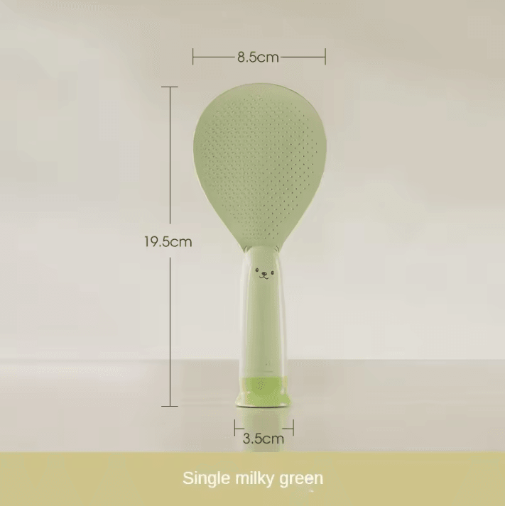 Heat-Resistant Standing Rice Spoon – Non-Stick Rice Paddle with Suction Cup Base