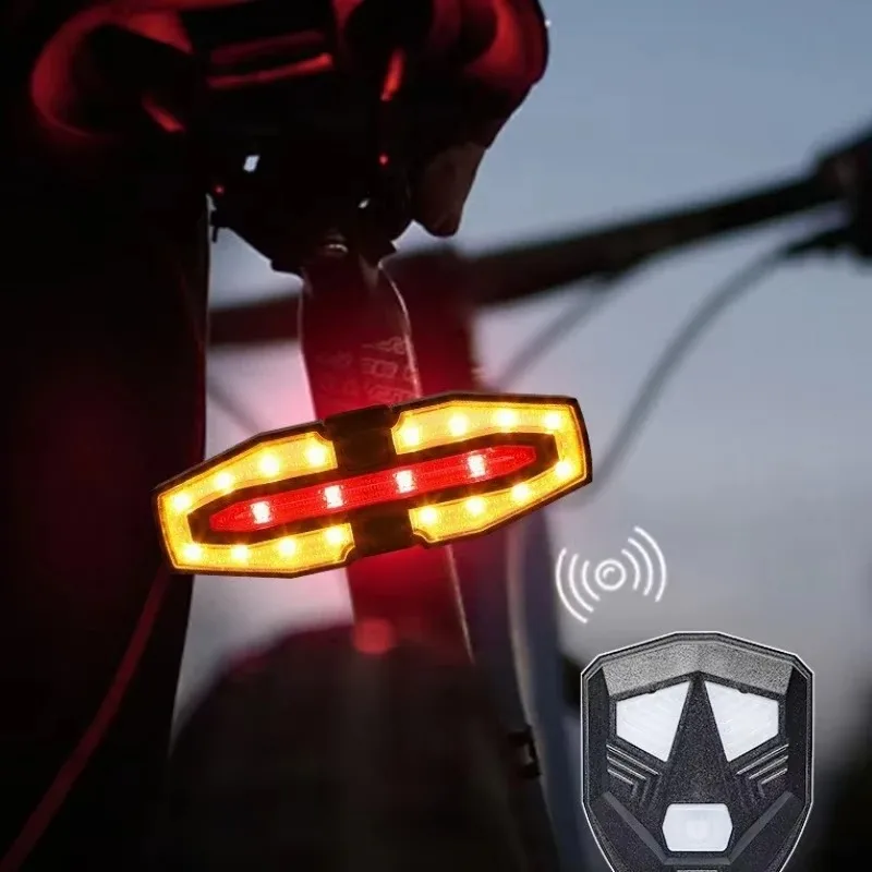 Rechargeable Bike Tail Light with Wireless Remote and Turn Signals for Night Riding