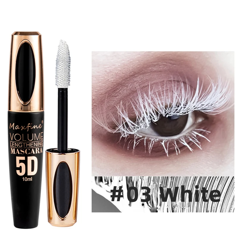 5D Silk Mascara with Big Eyes Silicone Brush Head Multi-coloured Priming Waterproof Mascara Long Lasting