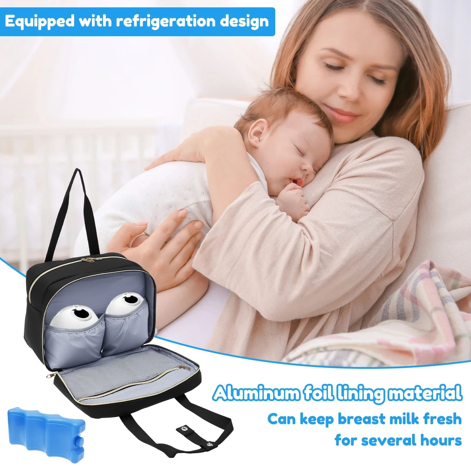 Insulated Breast Pump Cooler Travel Bag